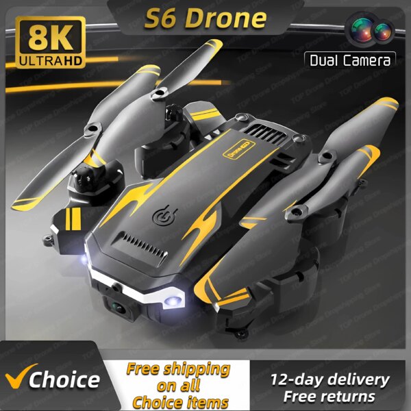 New S6 Mini Drone 4k Profesional 8K HD Camera Obstacle Avoidance Aerial Photography Optical flow Foldable Quadcopter Sell Apron