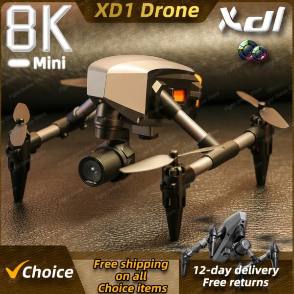 New XD1 Mini Drone 4K Professional 8K Dual Camera 5G WIFI Height Maintaining Four Sides Obstacle Avoidance RC Quadcopter Toy