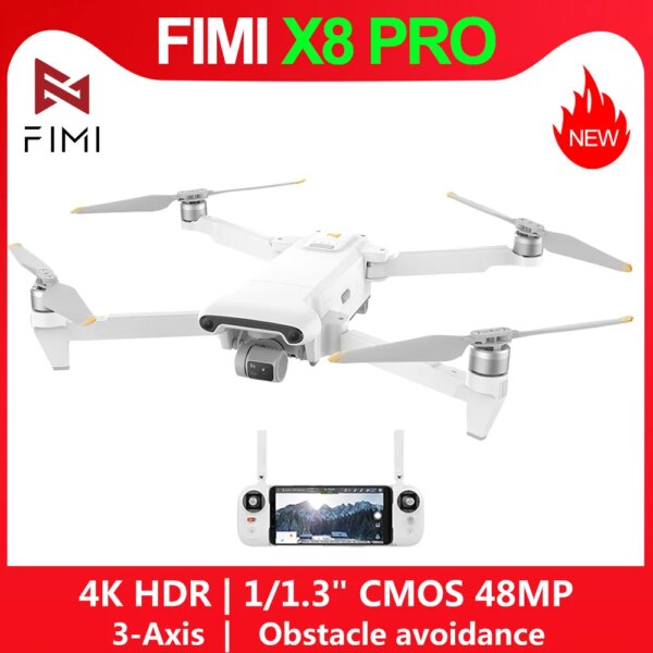 Original FIMI X8 PRO Camera Drone 4K Profesional GPS 15KM 3-Axis Gimbal Obstacle Avoidance Dron RC Quadcopter 2023 New Arrival