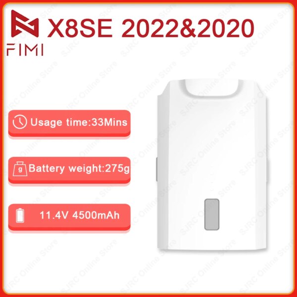 Original FIMI X8SE 2022 V2 Drone Battery 100% New X8SE 2020 11.4V 4500mAh Rechargeable Lipo Battery Smart Batterie