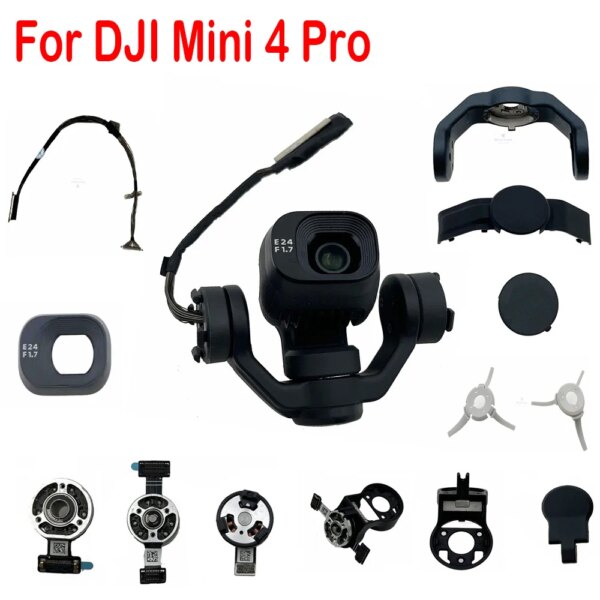 Original Gimbal Parts For DJI Mini 4 Pro Camera Ptz Cable Gimbal Roll Arm Bracket Pitch/Yaw Motor Left Right Rubbers In Stock