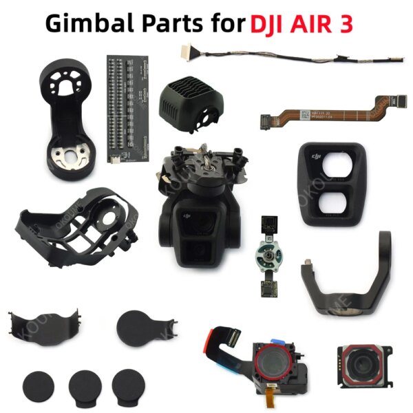 Original Gimbal Parts for DJI AIR 3 Drone Gimbal Camera Frame Cover PTZ Signal Flex Cable Roll Yaw Arm / Motor Dampener Mount