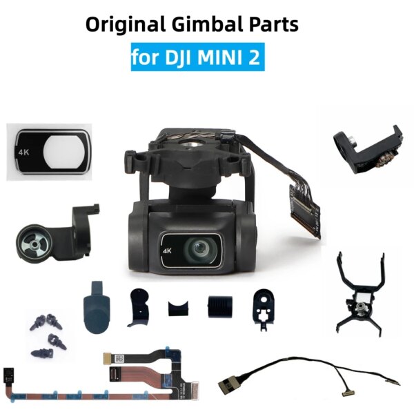 Original Gimbal Parts for DJI MINI 2 Drone Empyt Gimbal Camera Lens Glass PTZ Signal Cable 3 in 1 Flat Cable Dampener Mount Ball