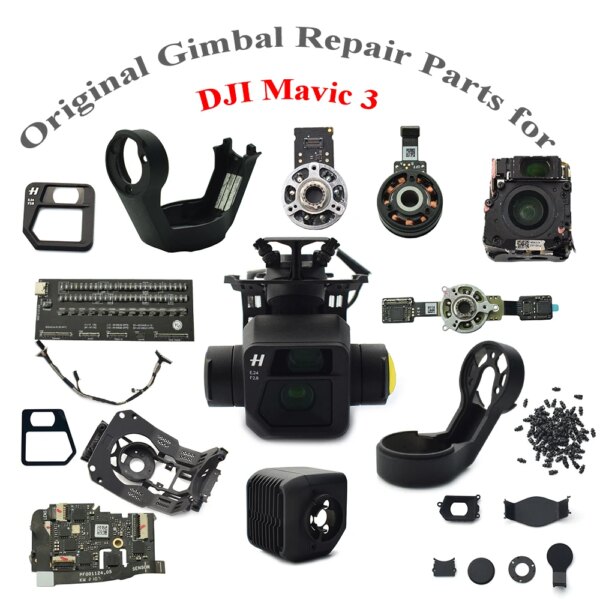 Original Gimbal Parts for DJI Mavic 3 Drone Gimbal Housing Camera Lens Glass Cover Signal Cable Y/R Arm/Motor Damper Mount/Ball