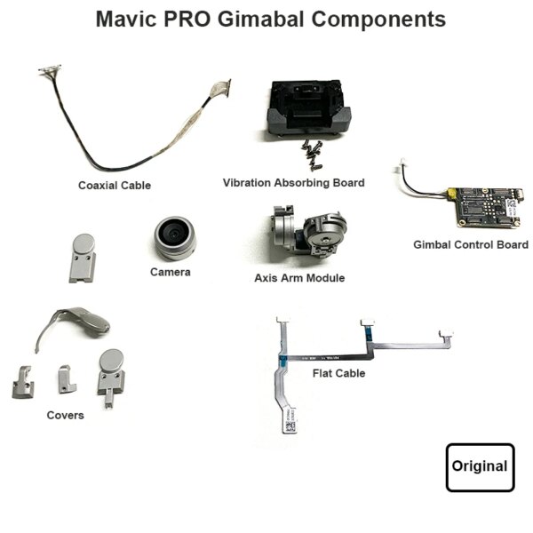 Original Mavic Pro Gimbal Axis Arm Module Flat Cable Coaxial Line Gimbal Control Board and Camera Repair Component for DJI Mavic