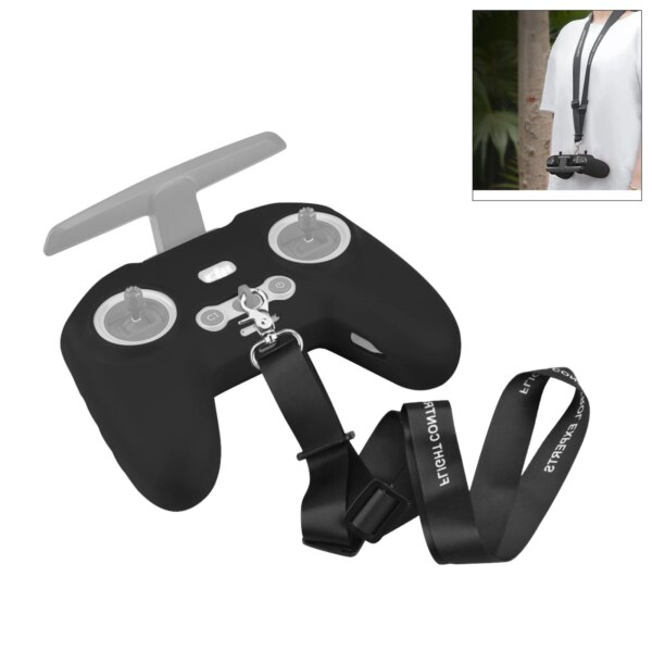 PULUZ Silicone Protective Case with Neck Strap For DJI FPV Combo Remote Control