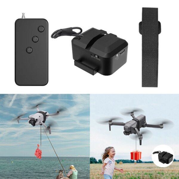 Payload Delivery Thrower for DJI Mini 4 Pro/Air 3 Universal Delivery Dropper with Remote Control for Fishing and Casting Farther