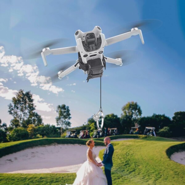 Payload Delivery Thrower for DJI Mini 4 Pro/Air 3 Universal Drone Remote Thrower with Remote Control for Fishing Wedding Search