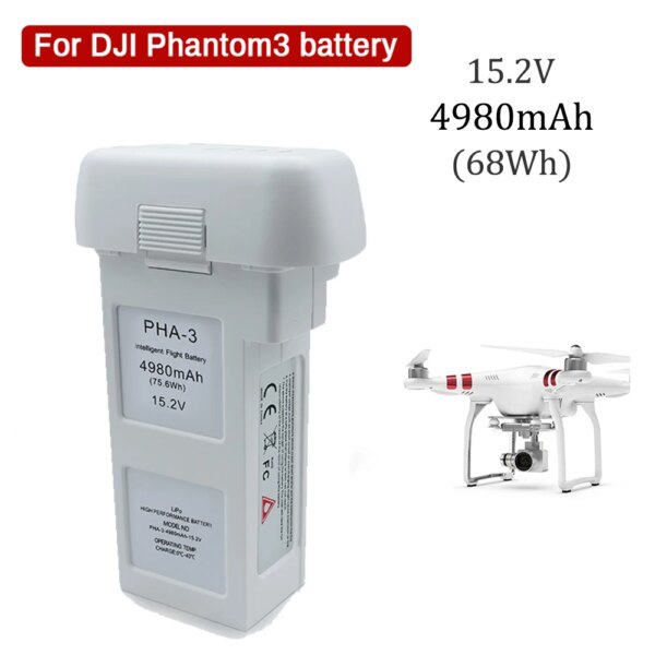 Phantom 3 Battery 15.2V 4980mAh Intelligent Flight Battery for DJI Phantom 3 Professional 3 Standard 3 Advanced Drone