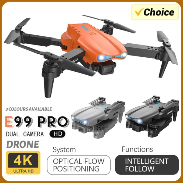 Pro E99 RC Drone Foldable 4K HD Dual Camera Aerial Photography Quadcopter Optical Flow Positioning Altitude Hold Drone Toys gift