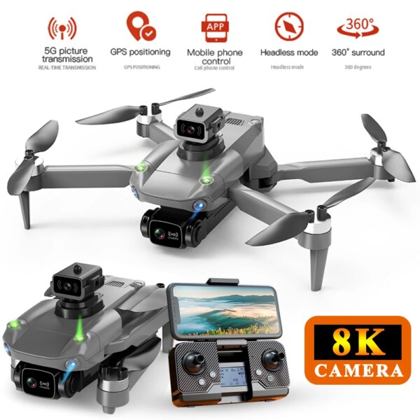 Professional RC Drone 8K Optical Flow Drone with Camera HD Camera Foldable Brushless Dron Helicopter WIFI Aerial Photography Toy