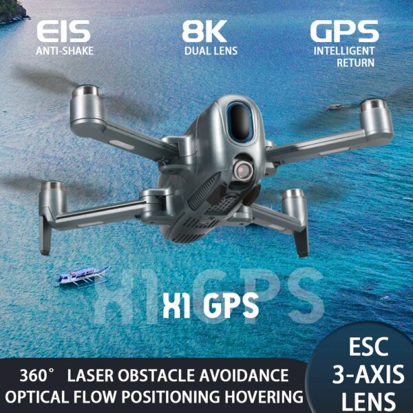 Professional X1 drone ESC 3-axis lens control aircraft GPS 360° automatic obstacle avoidance dron 8K Portable Drone With camera