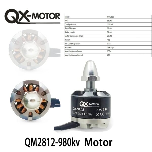 QX-Motor QM2812(2212) 980KV CW CCW Brushless Motor For F330 F450 F550 Multicopter RC Drone Motor DIY Parts