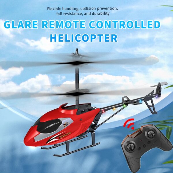 RC Helicopters Kids Remote Control Toys for Boys Electric Airplanes Model Children Aircraft Drone Quadcopter 6 8 Years Old Gifts