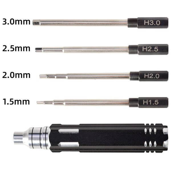 RC parts 4 in 1 1.5mm 2.0mm 2.5mm 3.0mm Hex Screwdriver Metal Tool Kit Set for RC Helicopter Car Airplane Drone Aircraft