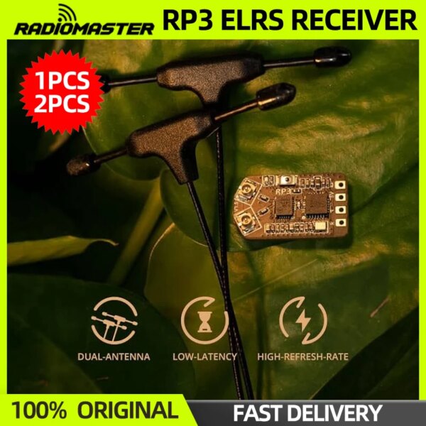 RadioMaster RP3 V2 Diversity ExpressLRS ELRS V3.0 2.4GHZ Nano Receiver Dual Antenna For RC Plane FPV Drone Tinywhoop Long Range