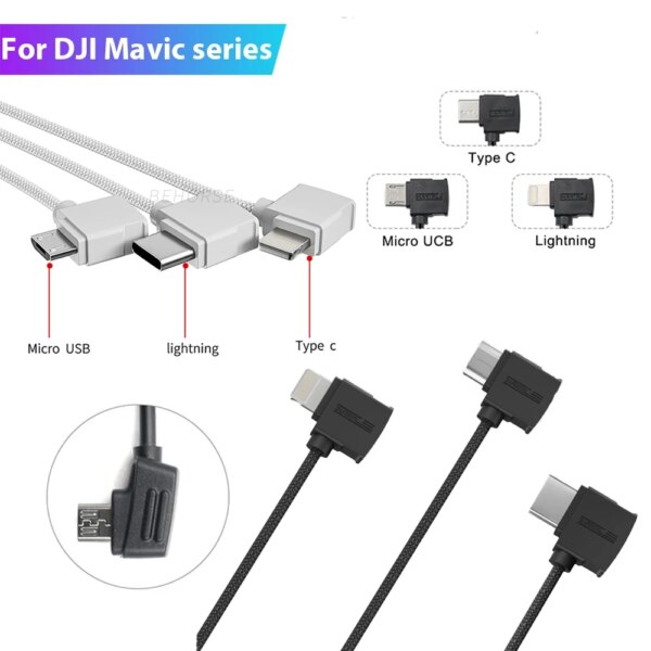 Remote Controller Data Cable Connected Mobile Phone Tablet Micro USB IOS Type-c for DJI Mavic 2 pro/Mavic Mini/Air/Spark/i Phone