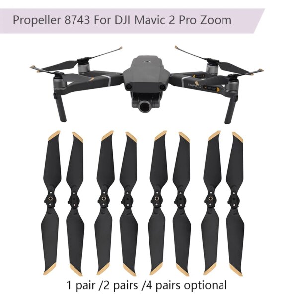 Replacement Propellers for DJI Mavic 2 Pro/Zoom Drone 8743 Low-Noise Props Folding Blade Noise Reduction Prop Screw Accessory