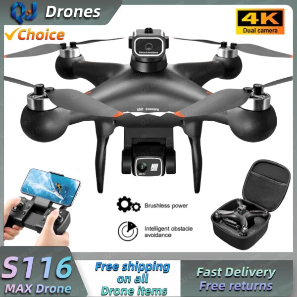 S116 MAX Elf Drone 4K HD Dual ESC Camera Optical Flow Localization Brushless 360 ° Obstacle Avoidance WIFI FPV RC Dron Toys