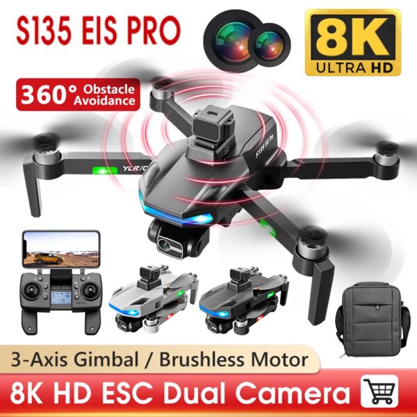 S135 Pro GPS Drone 4K HD Professional Aerial Photography 360° Obstacle Avoidance Drones Brushless Quadcopter Remote Control Toys