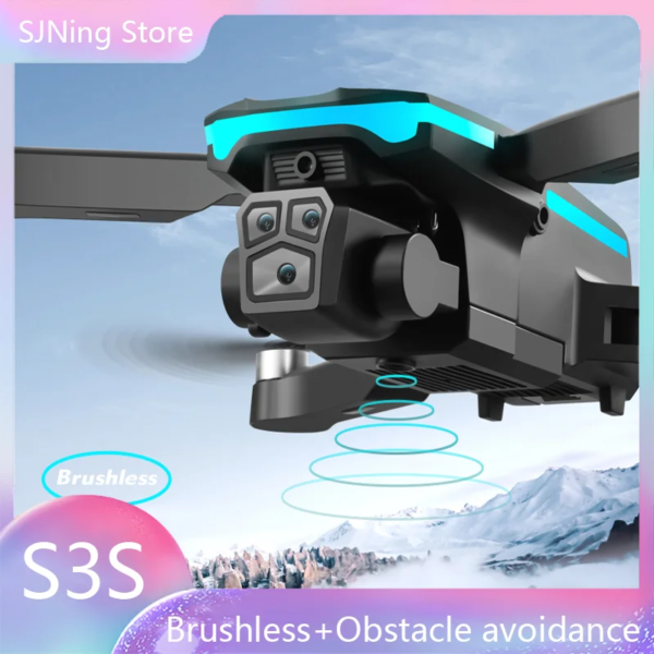 S3S RC Drone HD Camera Brushless Obstacle Avoidance Photography Foldable Quadcopter 15mins Long Time Professional Drone Toys