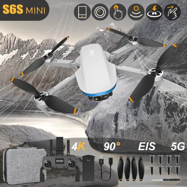 S6S Mini Pro drone 4k HD Dual camera Lens professional drone with gps Optical flow positioning Folding drone Aircraft Toys