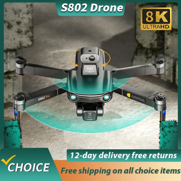 S802 Drone Professional 3-axis Gimbal EIS Anti-shake GPS HD Dual Cameras Optical flow Positionin Long Battery Life WIFI RC FPV