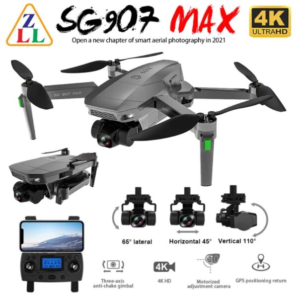 SG907 MAX GPS Professional Drone with 5G WiFi EIS 4K Camera Three-Axis Gimbal Brushless RC Quadcopter FPV Dron