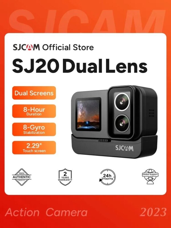 SJCAM SJ20 Dual Lens Dual Cameras 4K Action Camera Waterproof 5G WiFi Touch Screen Action Cam Camera Sport Helmet New In 2024