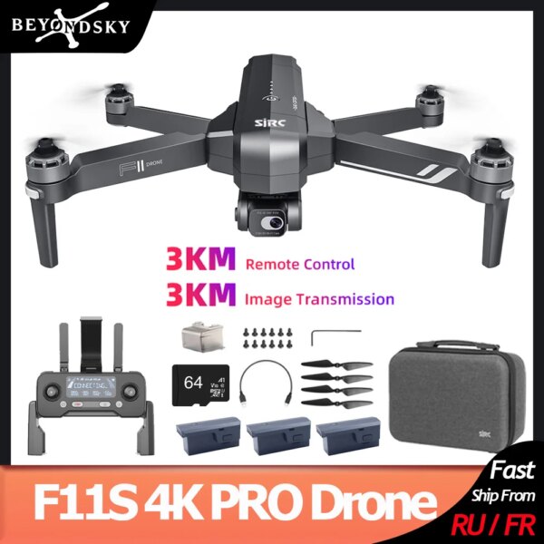 SJRC F11S PRO GPS Drone 4K Camera 2-Axis Gimbal EIS FPV RC Quadcopter Brushless 5G WIFI 3KM Remote Flight RC Helicopter