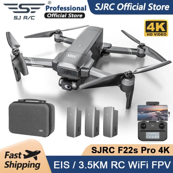 SJRC F22S PRO GPS Drone 4K Professional 2 Axis Gimbal EIS Camera with Laser Obstacle Avoidance 3500M RC Foldable Quadcopter Dron