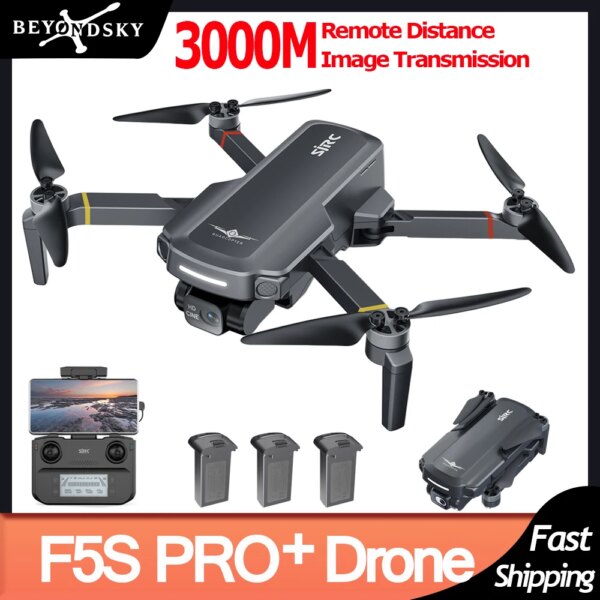 SJRC F5S PRO+ GPS Drone 4K Camera Brushless  2-Axis Gimbal RC Quadcopter EIS FPV 3000M Remote RC Drone Mini Helicopter