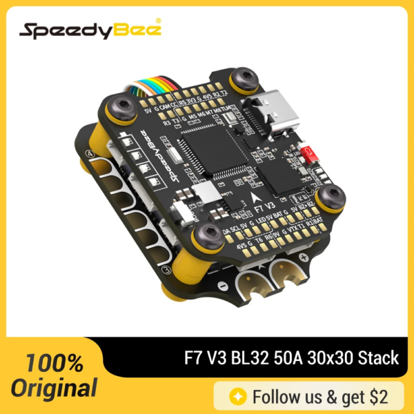 SpeedyBee F7 V3 BL32 50A 30x30 Stack FC & ESC For FPV For Drone 33% Faster Wireless firmware flashing