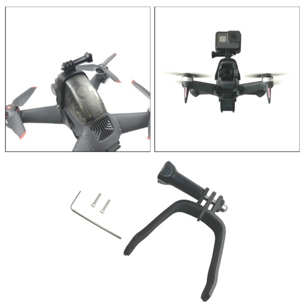 Sports Action Camera Top Mount Clamp Adapter Upper Extension Kit Shock Absorption for DJI FPV Drone Quadcopter Accessories