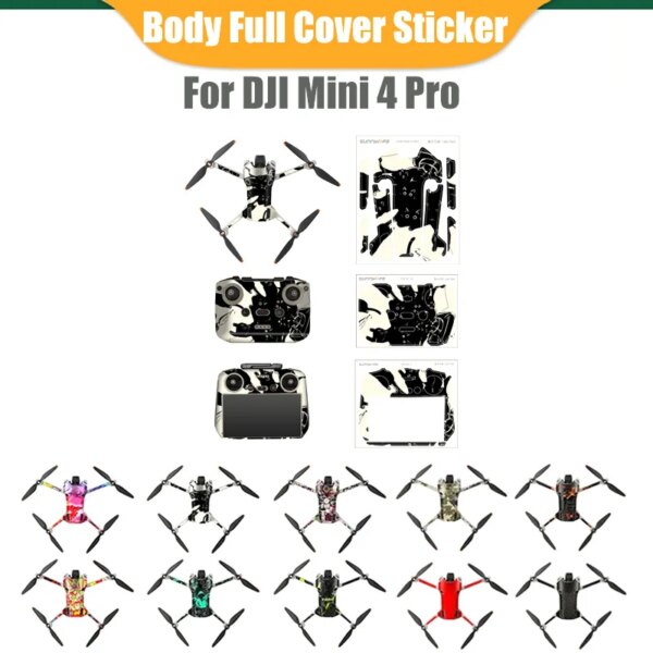 Sticker For DJI Mini 4 PRO Drone Body Remote Control Decoration Full Cover Skins Waterproof Protective Film For DJI RC 2/RC N2