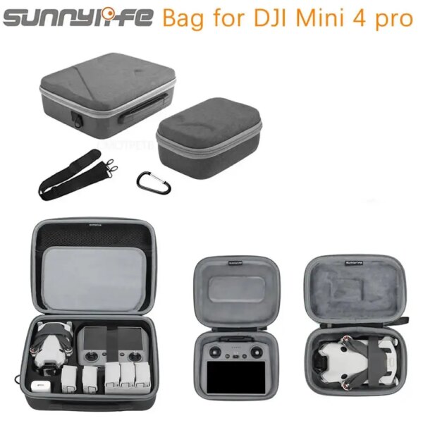 Sunnylife Storage Bag for DJI Mini 4 Pro Hard Case for DJI RC 2 bag RC N2 Remote Controller Drone Case Bagpack accessories