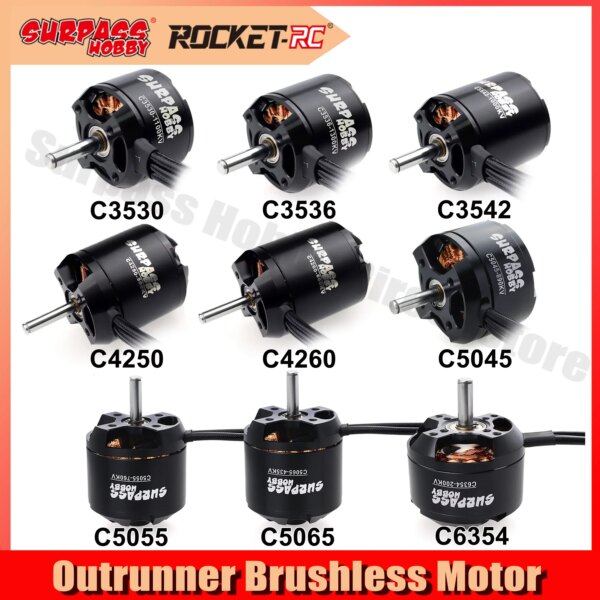 Surpass Hobby 2822 2830 3530 3542 3548 4250 4260 5055 5065 6345 Brushless Motor for RC Fixed-wing FPV Drone Quadcopter Airplane