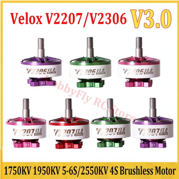 T-Motor Velox V2207 /V2306 V3 1750KV 1950KV 2050KV 6S  / 2550KV 4S Brushless Motor for FPV Freestyle Drones DIY Parts