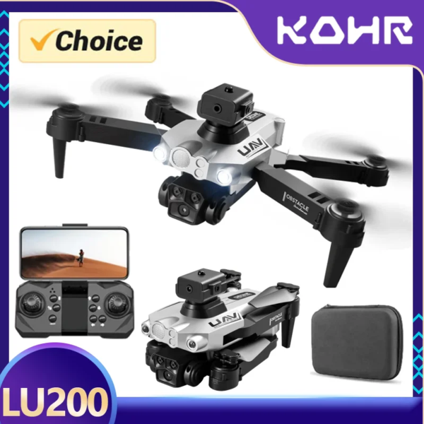 TOSR New Lu200 Mini Drone 4k Professional FPV Drones Three HD Camera RC Helicopter Obstacle Avoidance Quadcopter Toys Gifts Dron