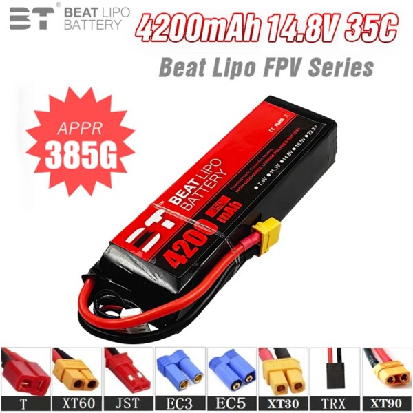 Upgrade 4s 14.8V 4200mAh 35C LiPo Battery For RC Helicopter Quadcopter FPV Racing Drone Parts 14.8v Drones Battery