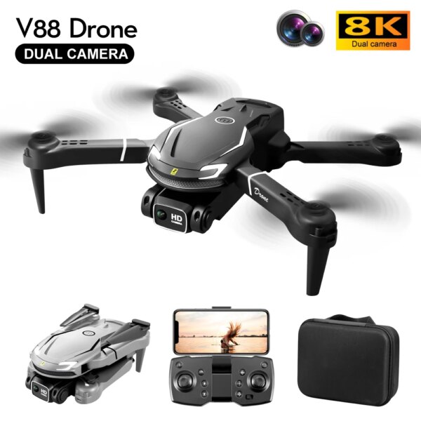 V88 5G Drone RC 4000M 8K HD Dual Camera Professional Obstacle Avoidance Aerial Photography GPS Optical Flow Brushless Quadcopter