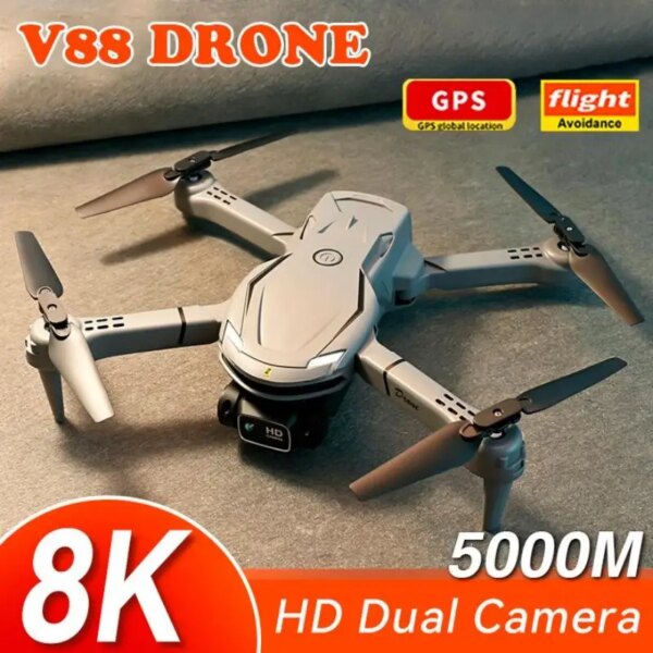 V88 Drone 8K 5G Professional HD Aerial Photography Dual-Camera Omnidirectional Obstacle Avoidance Quadrotor Four-Rotor Helicopte