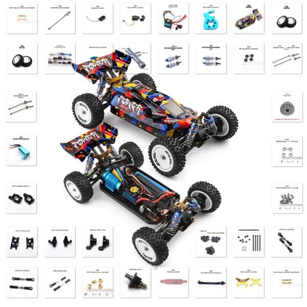 WLtoys 124007 1/12 RC Car Original Spare Parts Complete Set Car Shell Shock Absorber Tyre Dog Bone Motor Differential Receiver