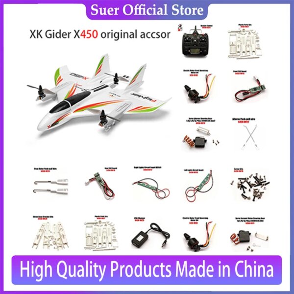 WLtoys XKS X450 RC Glider Plane Spare Parts Motor Circuit Board Servo Tail Blades Screw Shell Receiver Propeller ESC Accessories