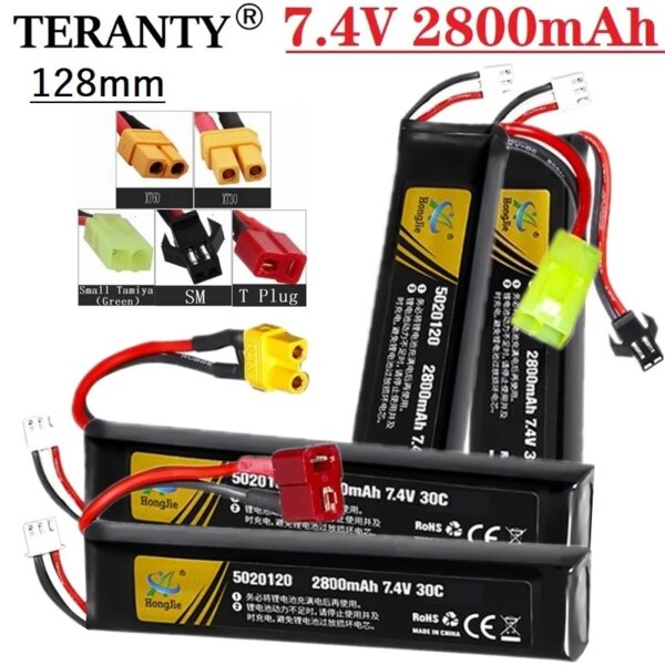 Water Gun 2S 7.4v 2800mAh Lipo Battery Small Tamiya/T/XT30 Plug for Mini Airsoft BB Air Pistol Electric Toys Guns Parts