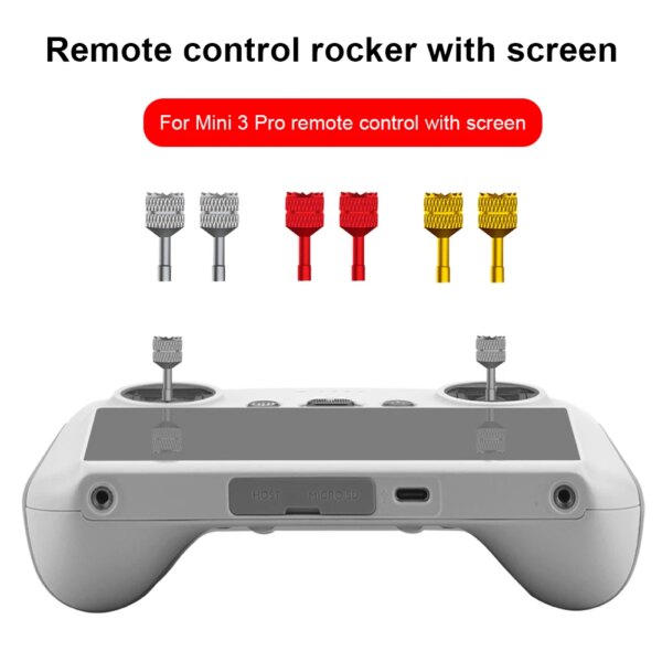 Wear Resistant Remote Control Joystick Aluminum Alloy Remote Control Thumb Rocker Stick for DJI Mini 3 Pro Drone Accessories