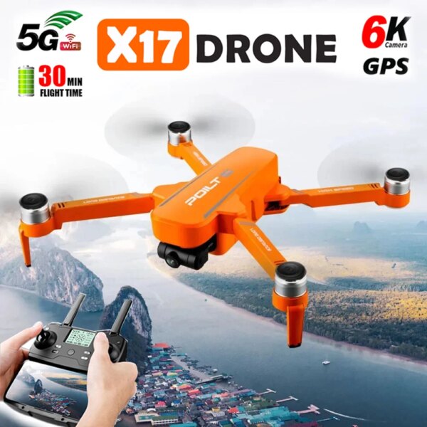 X17 Rc Drone 6K Professional Dual HD Camera 5G GPS FPV 360° Obstacle Avoidance Brushless Motor Rc Quadcopter Drones Toy