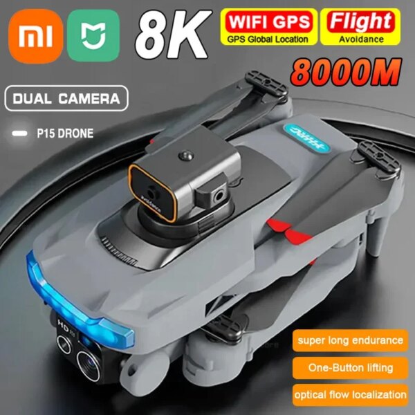 XIAOMI MIJIA P15 Drone 8K Professional Camera GPS HD Dual-Camera Aerial Photography Omnidirectional Obstacle Avoidance Toys