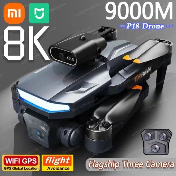 Xiaomi MIJIA P18 Drone 8K GPS HD Triple Camera Optical Flow Positioning Obstacle Avoidance Photography Foldable Quadcopter Drone