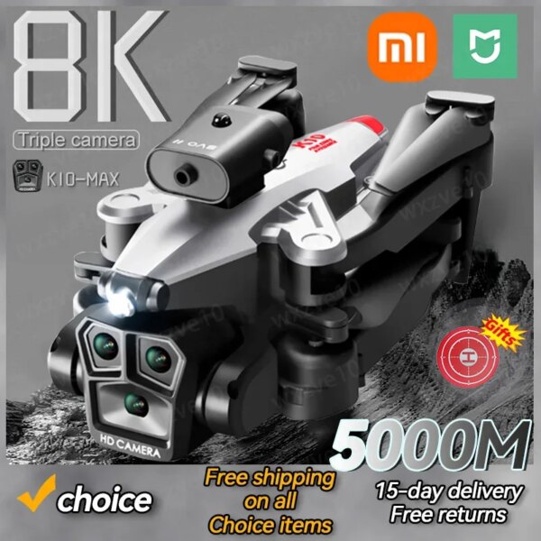 Xiaomi Mijia K10Max Drone 8K Professinal Three Camera Wide Angle Optical Flow Localization Four-way Obstacle Avoidance RC 5000M